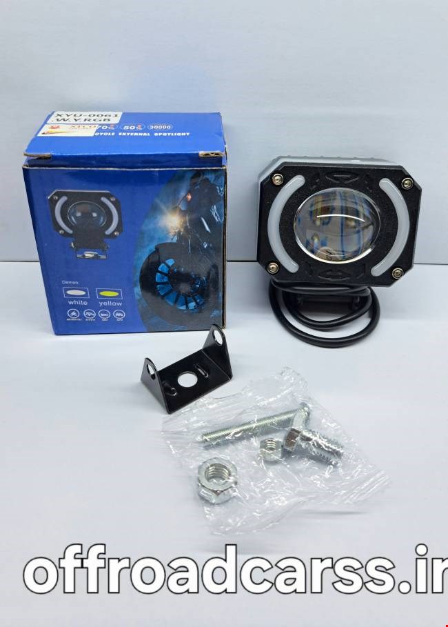 پروژکتور تک لنز نئون  RGB 7 رنگ موتور سیکلت و خودرو آفرودی 
